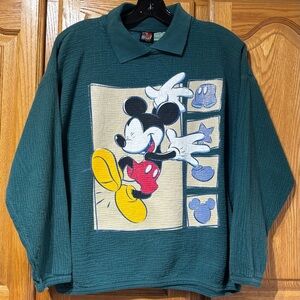 Disney Teal Crewneck Sweater with Mickey Mouse